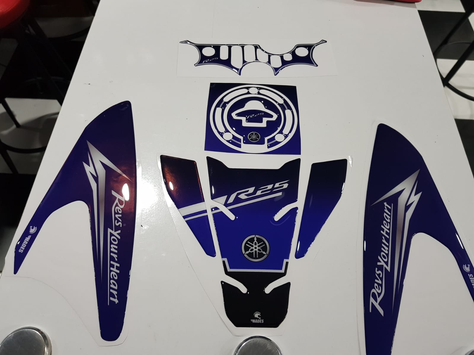 Yamaha Yzf R25 2019 Mavili Tank Pad Seti