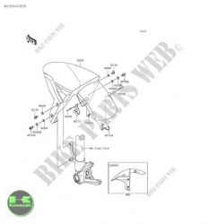 kawasaki ninja h2 ön çamurluk kawasaki h2 ön çamurluk sıfır orijinal  parça kodu 35004-0342-51c