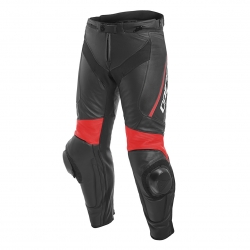 Dainese Delta 3 Deri Pantolon Black Black Fluo Red