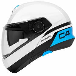 Schuberth C4 Pulse White Çeneden Açılır Kask (Mavi-Beyaz)