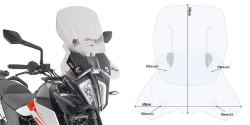 KTM 390 ADV. (20-21) - 790 ADV. / ADV. R (19-20) - 890 ADV. (21) Ön Cam Asansörlü (Givi AF7711)