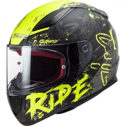 LS2 Rapid Naughty Kapalı Kask (Mat Siyah-Neon Sarı)