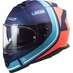 LS2 Storm Slant Kapalı Kask (Mat Mavi-Turuncu)
