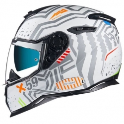 Nexx SX.100 Enigma Kapalı Kask (Beyaz-Gri)