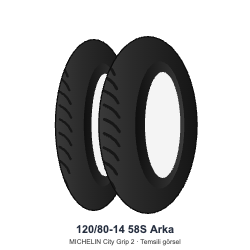 120/80-14	58S	 Arka Lastik - MICHELIN City Grip 2