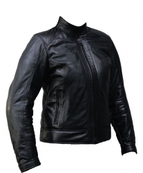 Vexo Moto Deri Kadın Mont (Siyah)