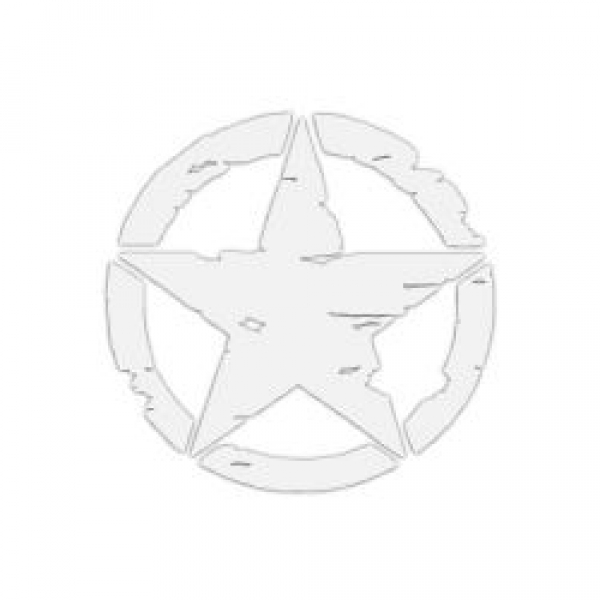Mr.Sticker RFHLM89 Büyük Boy Reflektif Eskitilmiş Desenli Asker Yıldızı Sticker