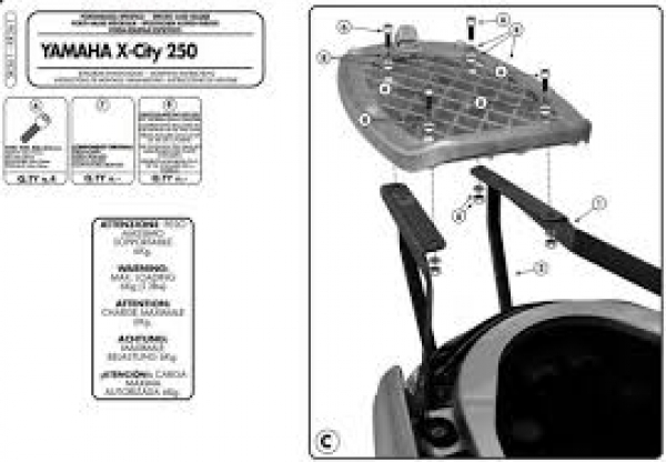 Yamaha X-CITY 250 (07 > 17) Arka Çanta Taşıyıcısı (Givi SR361)
