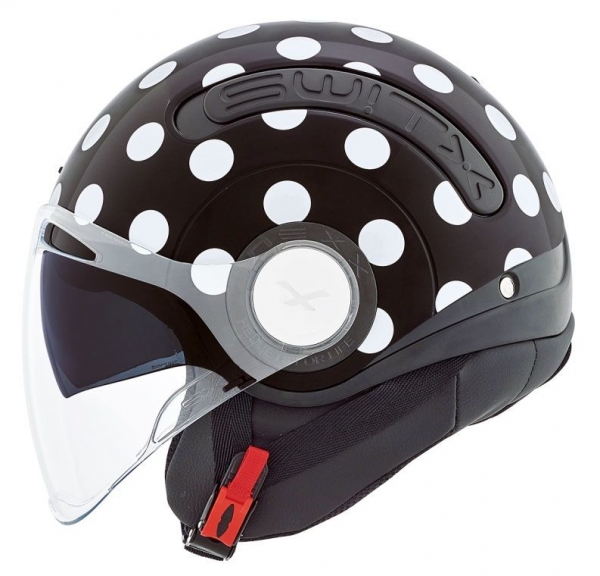 Nexx SX.10 Polka Güneş Vizörlü Açık Kask (Siyah)