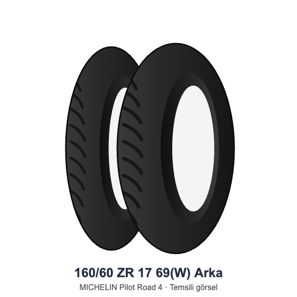 160/60 ZR 17	69(W)	Arka Lastik - MICHELIN Pilot Road 4
