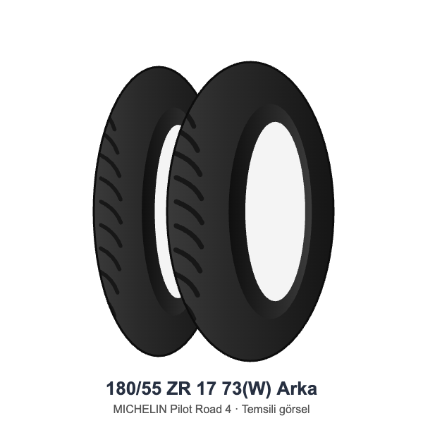 180/55 ZR 17	73(W)	Arka Lastik - MICHELIN Pilot Road 4