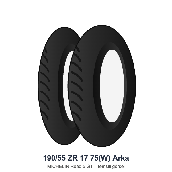 190/55 ZR 17	75(W)	Arka Lastik - MICHELIN Road 5 GT