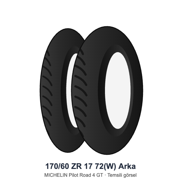 170/60 ZR 17	72(W)	ArkaLastik - MICHELIN Pilot Road 4 GT
