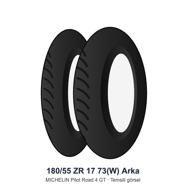 180/55 ZR 17	73(W)	ArkaLastik - MICHELIN Pilot Road 4 GT