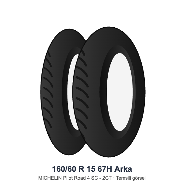 160/60 R 15	67H	Arka Lastik - MICHELIN Pilot Road 4 SC - 2CT