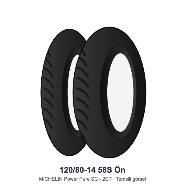 120/80-14	58S	Ön Lastik - MICHELIN Power Pure SC - 2CT
