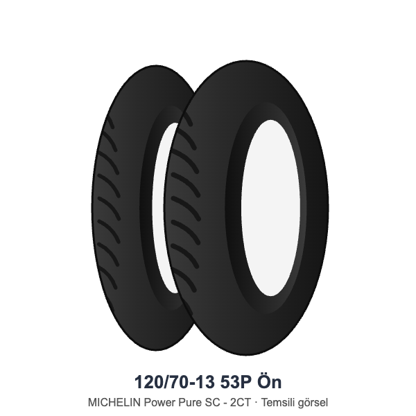 120/70-13	53P	Ön Lastik - MICHELIN Power Pure SC - 2CT