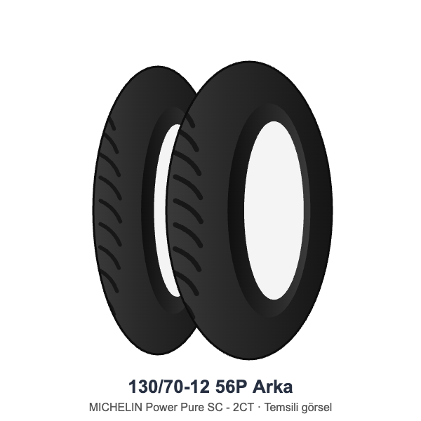 130/70-12	56P	Arka Lastik - MICHELIN Power Pure SC - 2CT