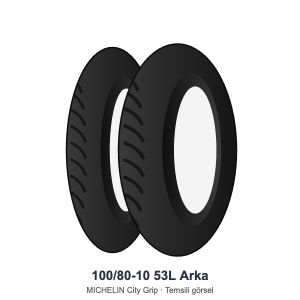 100/80-10	53L	Arka Lastik - MICHELIN City Grip