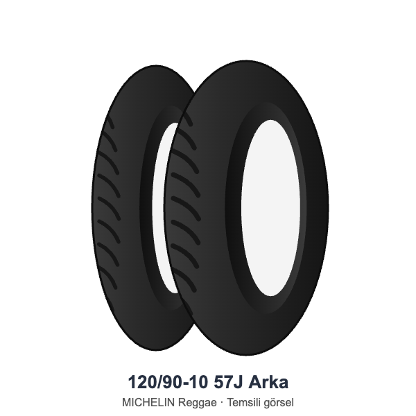 120/90-10	57J 	Arka Lastik - MICHELIN Reggae