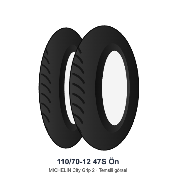 110/70-12	47S	Ön Lastik - MICHELIN City Grip 2