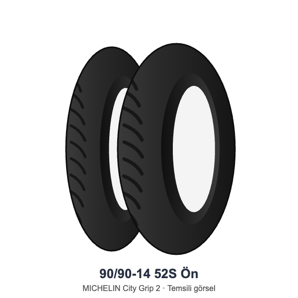 90/90-14	52S	Ön Lastik - MICHELIN City Grip 2