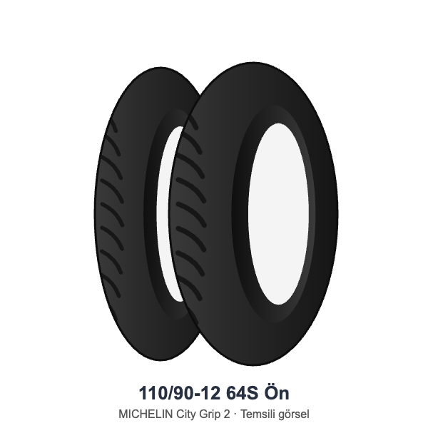 110/90-12	64S	Ön Lastik - MICHELIN City Grip 2