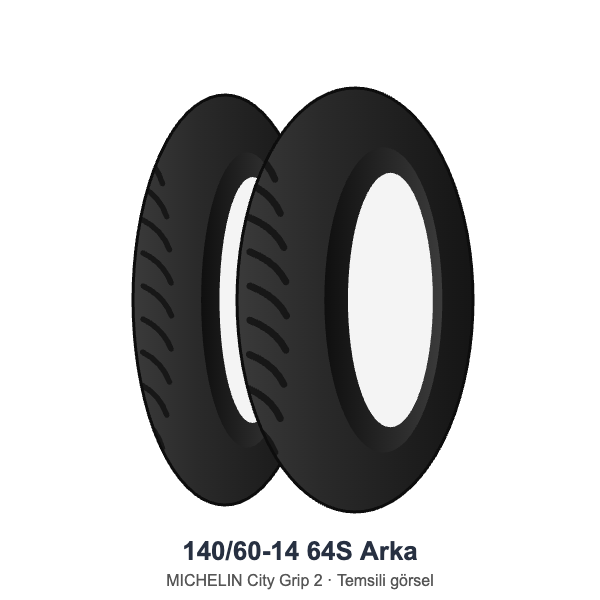 140/60-14	64S	Arka Lastik - MICHELIN City Grip 2
